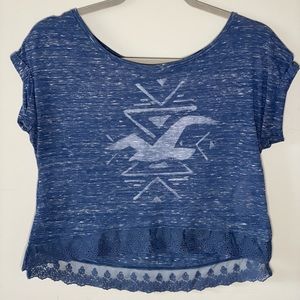 Hollister Crop Top with Lace Bottom